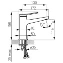 Смеситель для раковины FERRO Stratos Black 116 мм, BSC2BL