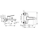 Ferro Stratos Black Bath Mixer, BSC1BL