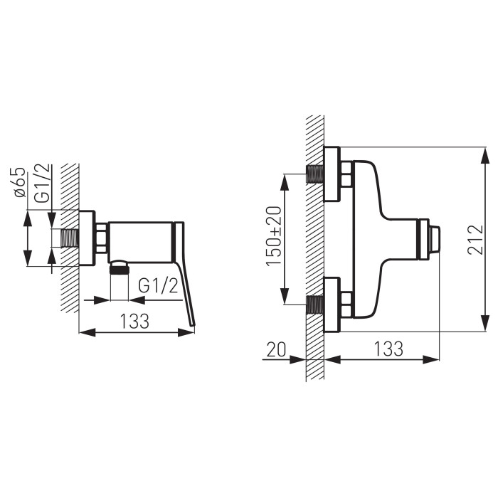 Shower mixer FERRO Stratos Black, BSC7BL