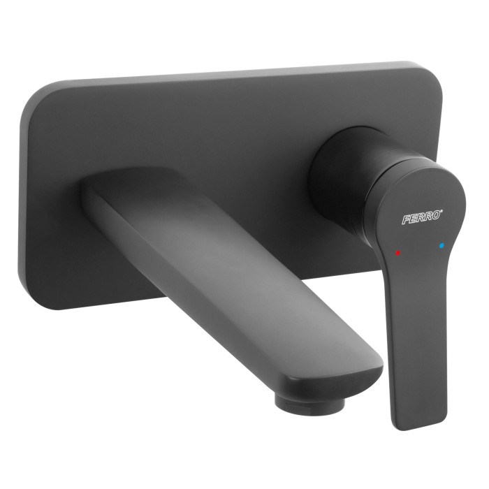 Potinkinis-sienas izlietnes maisītājs FERRO Stratos Black 180 mm, BSC3PABL