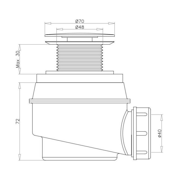 OMNIRES bath siphon without overflow, WB01XBP
