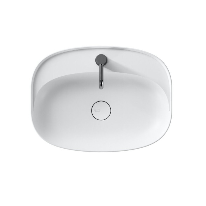 The sink is installed ALICE CERAMICA Oval Basin 60 x 45.
