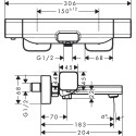 Termostatiskais vannas - dušas maisītājs HANSGROHE Ecostat E, 15774000