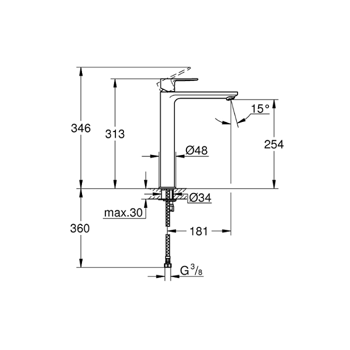 GROHE Lineare XL-Size faucet, chrome, 23405001