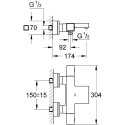 GROHE Grohtherm Cube Thermostatic Shower Mixer, 34497000