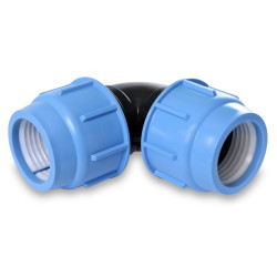 Plastic screw-on elbow for PE pipe SAB 50 x 90°